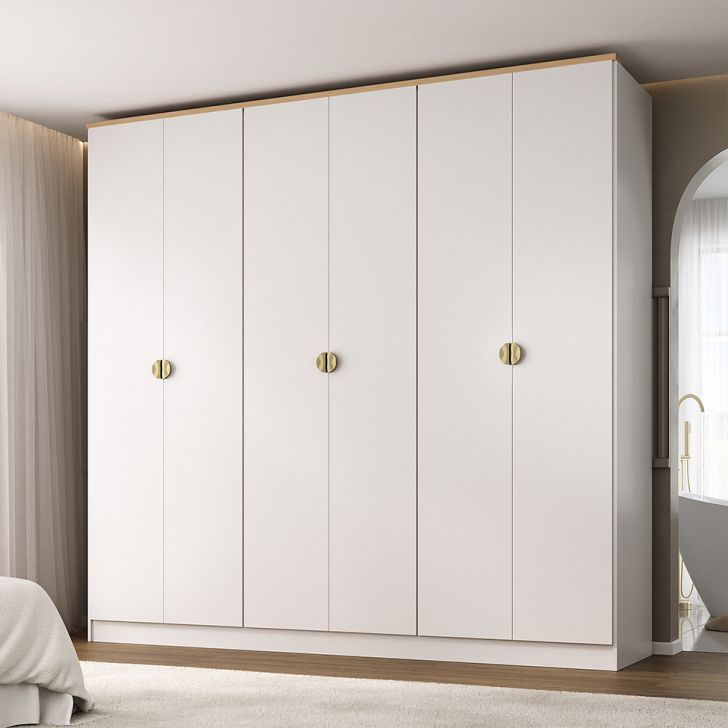 Guarda-roupa Casal Brescia 6 Portas 4 Gavetas Branco