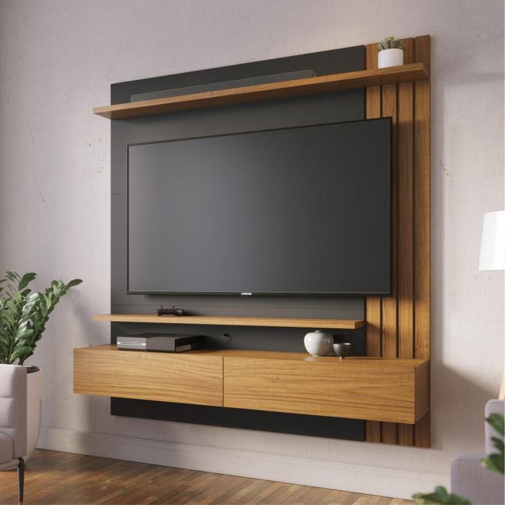 Home para TV ate 65 Polegadas Jordania Noce Milano Preto Fosco