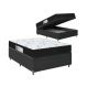 Cama Box Baú Viúva + Colchão D33 One Face - 61x128x188cm - Couro Preto
