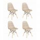 Conjunto com 4 Cadeiras Eiffel Nude