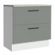 Balcão Armário de Cozinha 80 cm 2 Gavetas Branco/Cinza Agata Madesa