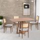 Image of Conjunto de Mesa Retangular com Tampo de Madeira Maciça Frame e 4 Cadeiras Serena Poliéster Cinza Claro e Natural MO895TA42THPMOB