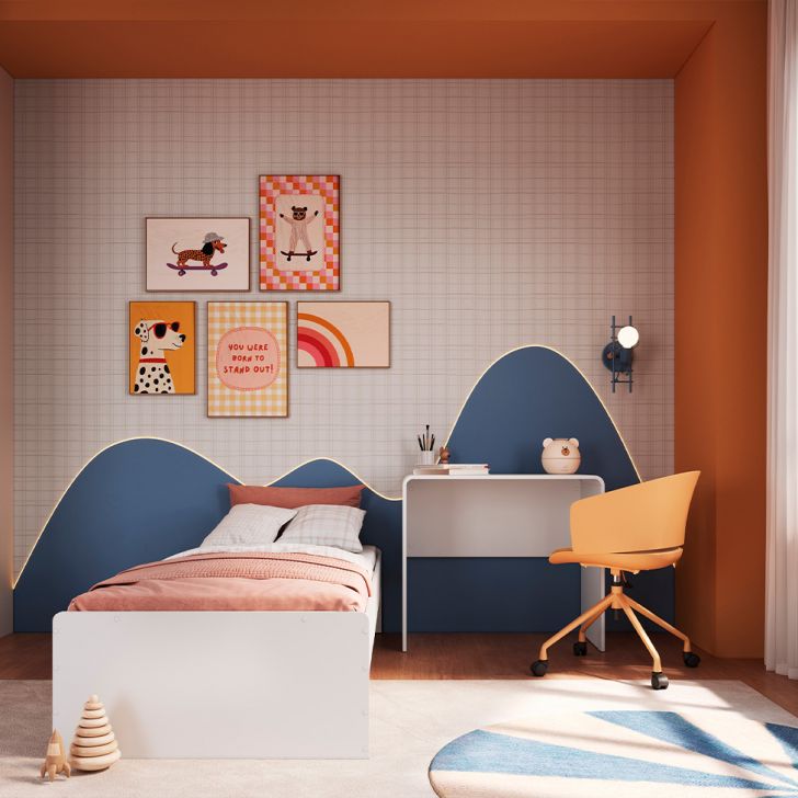 Cama Infantil com Escrivaninha Curve Branca