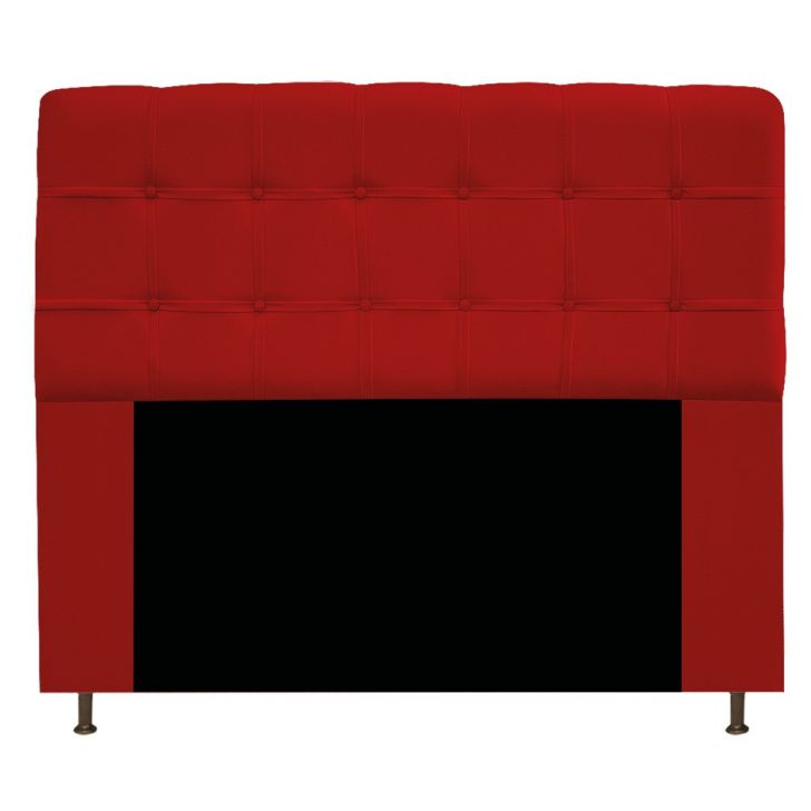 Cabeceira Estofada Mel 195 cm King Size Com Botonê Suede Vermelho - Amarena Móveis