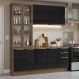 Armário de Cozinha Completa 190cm Rustic/Preto Lux Madesa 02