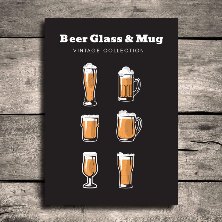 Placa Decorativa MDF Cerveja Glass e Mug