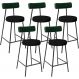 Kit 05 Banquetas Baixa Bar Cozinha E Sala De Jantar Milão L02 Facto Verde Linho Chumbo - Lyam Decor