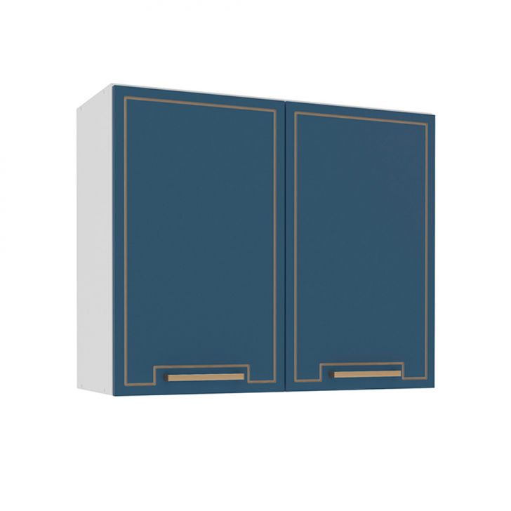 Armário Aéreo Amara 2 Portas Azul e Branco