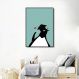 Quadro Infantil Cartoon Pinguim 43x30 Filete Preto