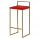 Banqueta Decorativa Jasmine Base Gold Veludo Vermelho G41 - Gran Belo