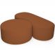 Kit Puff Redondo Lola e Puff Recamier Orgânico Orbit W01 Bouclê Terracota - Lyam Decor