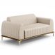 Sofá 210cm 3 Lugares Base Gold Molino D06 Suede C-309 Bege - Mpozenato