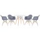 Mesa redonda Eames 100 cm branco + 4 cadeiras Eiffel DAW Cinza escuro