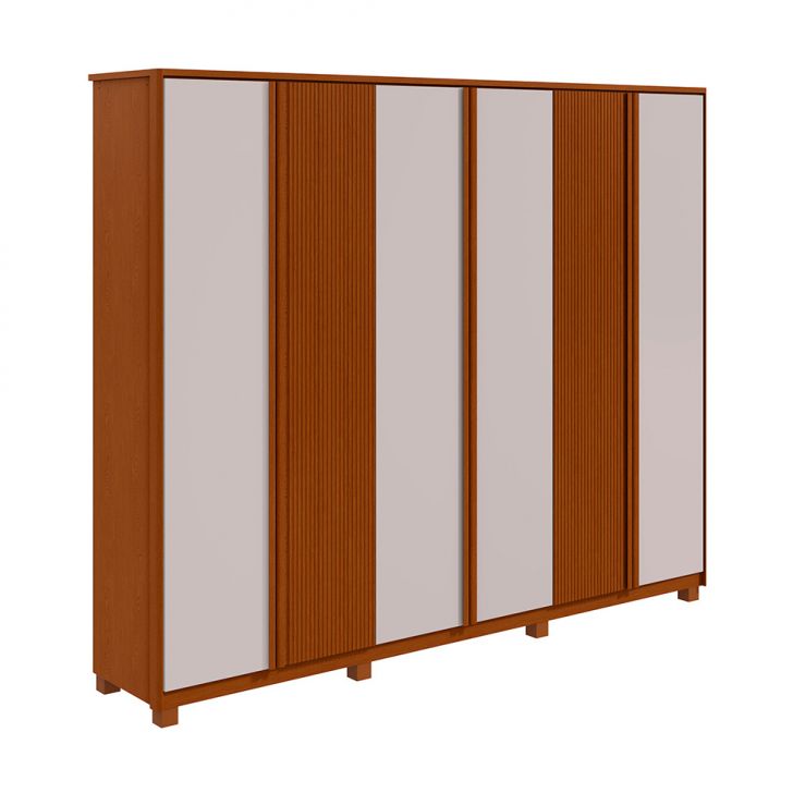 Image of Guarda-roupa Casal Ollie Com Pés 6 Portas 6 Gavetas Frassino E Off White PLA-MO895CL42FJPMOB