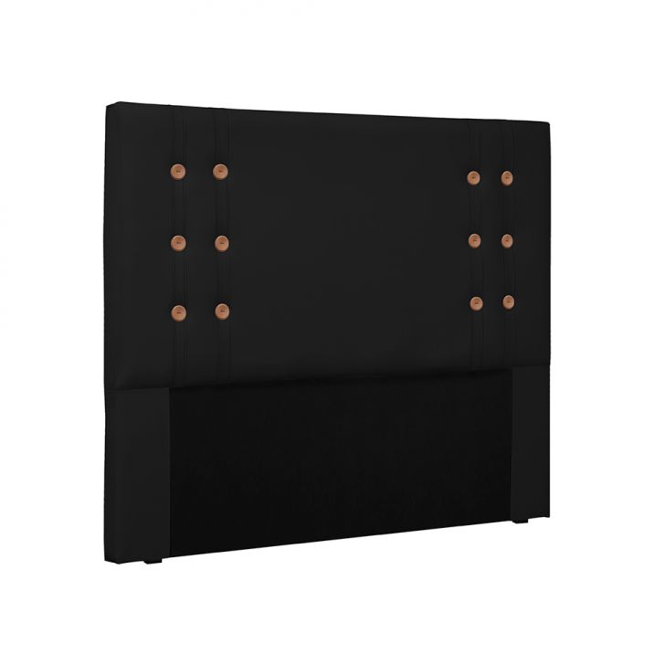 Cabeceira Casal Gênova Poliuretano Preta