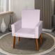Poltrona Decorativa Mel Suede Rosa Claro Dal Poz Estofados