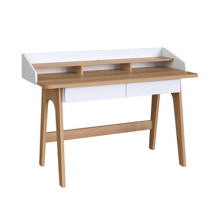 Escrivaninha Flexus 2 GV Hanover e Branca 139 cm