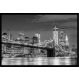 Quadro Decorativo Paisagem New York com Moldura Caixa, na posição Horizontal, ideal para ambiente de Sala, Quarto, Hall e Escritorio