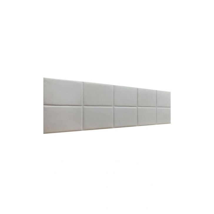 Cabeceira Estofada Queen 10 Blocos Não é Segredo Courvin Branco 160x60