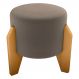 Puff Decorativo Para Sala Luxo 44x44 cm Veludo Marrom Claro Milani Store