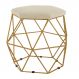 Puff Decorativo para Sala de Estar Luana Veludo Bege - Montanaris Decor