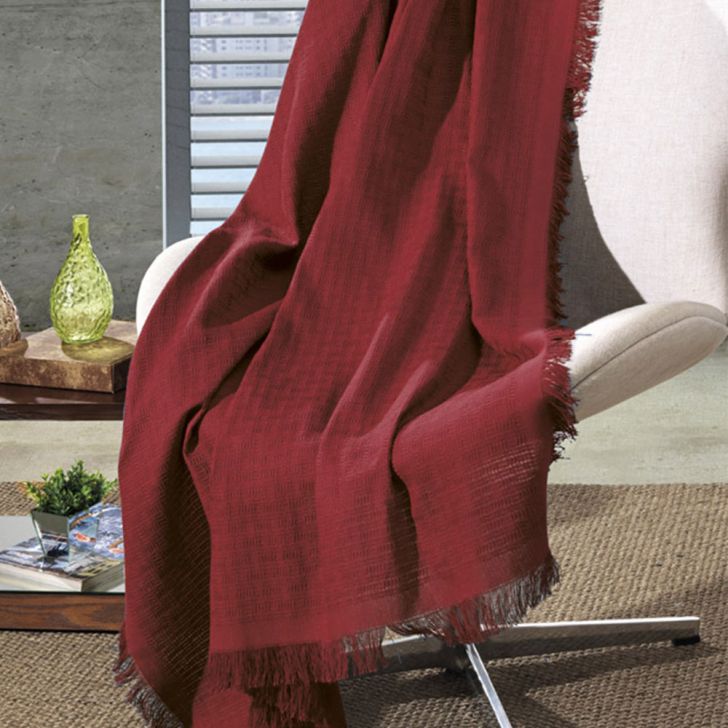 Manta de Algodão Unicolor Liso Vermelho 120 x 150 cm D'Rossi