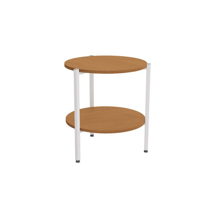 Mesa Lateral Retangular Goya Canela e Branca 47 cm