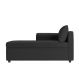 Recamier Divã Londres 140cm Suede Preto - Inova Decor