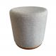 Puff Redondo Saturno Linho Cinza