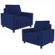 Kit 02 Poltronas Decorativas Para Sala De Estar E Recepção Malta L02 Suede Azul Marinho - Lyam Decor