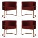 Kit 4 Poltronas Decorativa Luana Base Bronze Veludo Bordô - Montanaris Decor