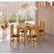 Conjunto Mesa Mel De Madeira 88x88 Com 4 Cadeiras Estofadas Para Cozinha Sala De Jantar Sfa