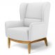 Poltrona Decorativa Para Sala de Estar Milena D02 Base de Madeira Corano C-12 - Lyam Decor