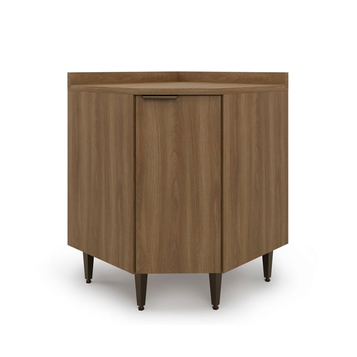 Balcão de Canto com Tampo Paris 1 Porta Nogal