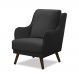 Poltrona Decorativa Catar com Tachas Veludo Cinza Chumbo G33 - Gran Belo