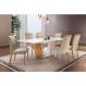 Image of Conjunto de Mesa de Jantar Luna com 6 Cadeiras Ciana Veludo Off White e Bege MO009TA42HBHMOB