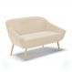 Namoradeira 02 Lugares Giovana Suede Pés Palito Natural - D'Rossi