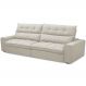 Sofá Retrátil Reclinável Para Sala de Estar Living 250cm Dimas F04 Veludo Bege - Lyam Decor