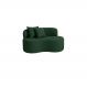Sofá Decorativo Curvo Orgânico Nature Gaia Suede Verde - Montanaris Decor