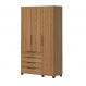 Guarda-Roupa Casal Allen 3 Portas 4 Gavetas Freijó