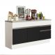 Balcão de Pia Armário de Cozinha 150 cm 2 Portas e 2 Gavetas (Com Tampo) Branco/Preto Glamy Madesa