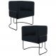 Kit 2 Poltronas Decorativas Base Aço Betina C-05 Sintético Preto - Domi