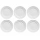 Jogo 6 Pratos de Sobremesa em Porcelana 20,5cm Tassel Germer Branco Redondo