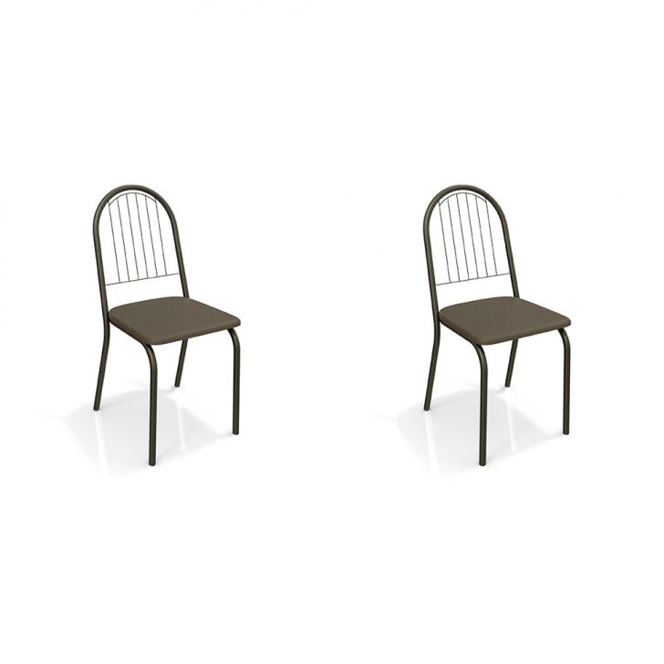Conjunto Com 2 Cadeiras Noruega Bronze E Marrom