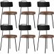 Kit 06 Cadeiras Decorativas Estofada Para Sala Jantar Barcelona L02 Couríssimo Preto Marrom - Lyam