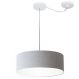 Pendente Cilíndrico Com Desvio Md-4255 Cúpula em Tecido 40x15cm Rústico Cinza - Bivolt