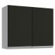 Armário de Cozinha Aéreo 80 cm 2 Portas Branco/Preto Glamy Madesa