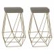 Kit 2 Banqueta Decorativa Kathy Base Gold Veludo Cinza G41 - Gran Belo