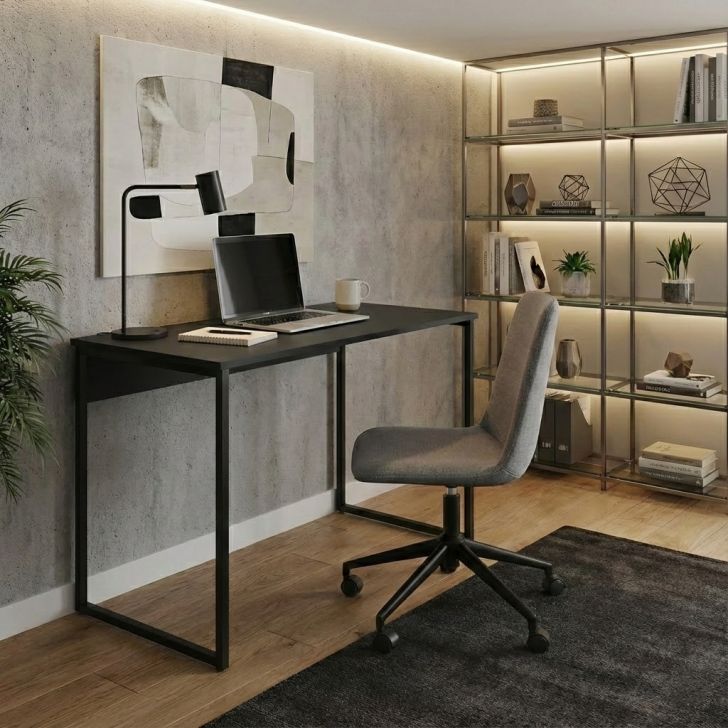 Mesa de Escritório Vick Preta 120 cm