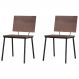 Kit 2 Cadeiras Decorativas Base Aço Preto I03 Madeira Taeda Castanho Dmobiliario
